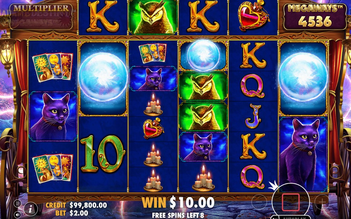 Free Spins-rundan med kvarvarande spins och aktiv multiplikator
